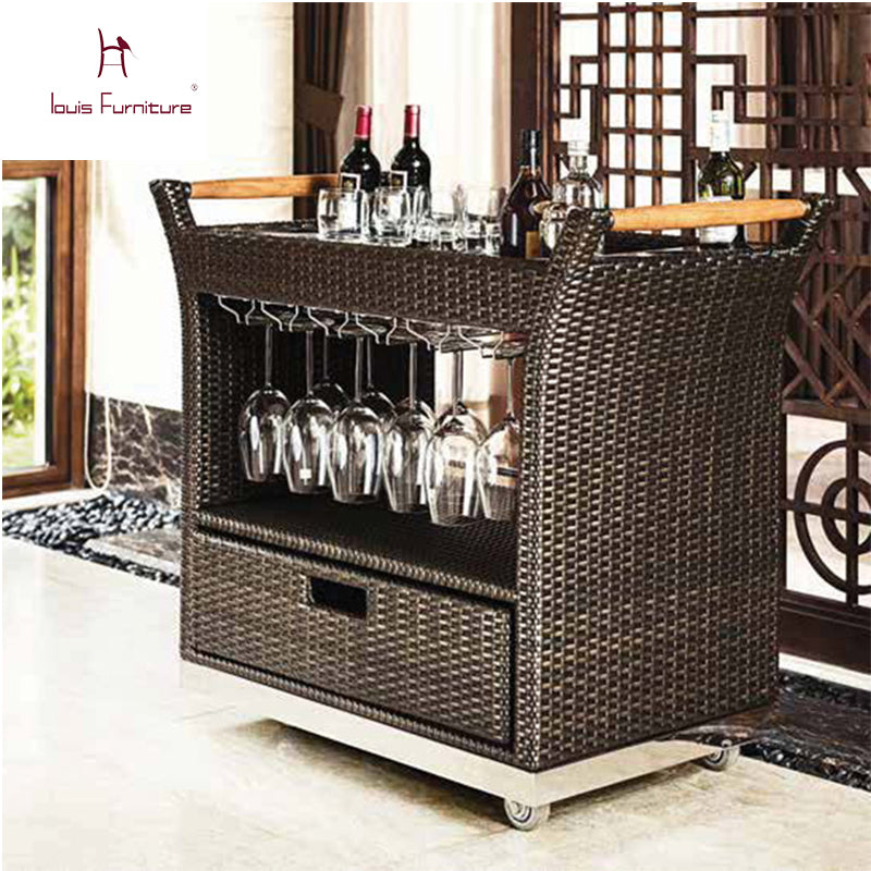 Rattan Beverage Cart